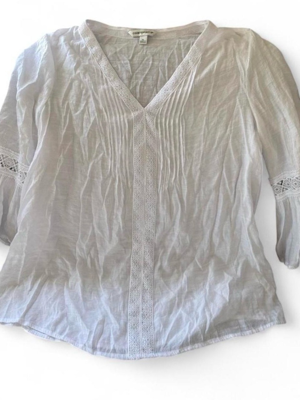 Womens Counterparts White V-Neck Beach Cover Up Sz XL